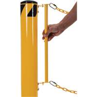Dock Chain Barrier Bollard System, Steel, 42" H x 6-5/8" W, Yellow Nuna Depot Inc.