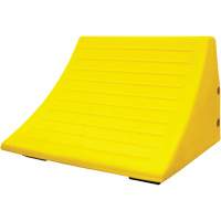 70 Ton Large Equipment Wheel Chock with Handle, Urethane, Yellow Nuna Depot Inc.