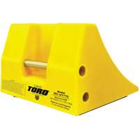 70 Ton Large Equipment Wheel Chock with Handle, Urethane, Yellow Nuna Depot Inc.