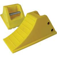 40 Ton Large Equipment Wheel Chock with Grip Pads, Urethane, Yellow Nuna Depot Inc.