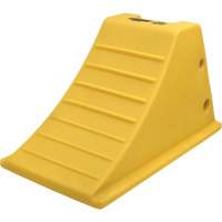 75 Ton Large Equipment Wheel Chock with Grip Pads, Urethane, Yellow Nuna Depot Inc.