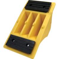 75 Ton Large Equipment Wheel Chock with Grip Pads, Urethane, Yellow Nuna Depot Inc.
