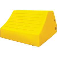 165 Ton Large Equipment Wheel Chock with Handle & Hole, Urethane, Yellow Nuna Depot Inc.