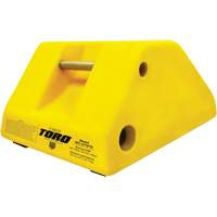 255 Ton Large Equipment Wheel Chock with Handle & Hole, Urethane, Yellow Nuna Depot Inc.