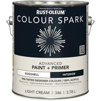 Colour Spark Interior Pre-Tinted Paint + Primer Wall Paint, White Cotton, Semi-Gloss, 3.78 L, Gallon Nuna Depot Inc.