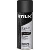 Peinture-&eacute;mail en a&eacute;rosol polyvalent UTILI-T, Noir, Plat, 10 oz/283 g, Canette a&eacute;rosol Nuna Depot Inc.