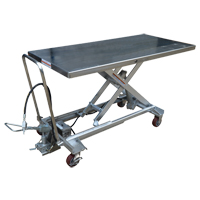 Table &eacute;l&eacute;vatrice &agrave; ciseaux hydraulique pneumatique, Acier inoxydable, 63" lo x 31-1/2" la, Cap. 1000 lb Nuna Depot Inc.