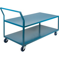 Heavy-Duty Low Profile Shop Carts, 2 Tiers, 30" W x 60" D x 40" H, 1200 lbs. Cap. Nuna Depot Inc.