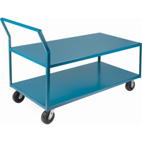 Heavy-Duty Low Profile Shop Carts, 2 Tiers, 30" W x 60" D x 41" H, 2400 lbs. Cap. Nuna Depot Inc.