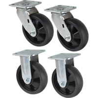 Caster Set, Rigid/Swivel, 6" (152.4 mm), Nylon, 2400 lbs. (1089 kg.) Nuna Depot Inc.
