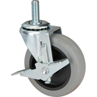 Stem Caster, Swivel with Brake, 3" (76 mm) Dia., 80 lbs. (36 kg.) Capacity Nuna Depot Inc.