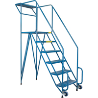 Mechanics/Maintenance Rolling Ladder, Steel, 6 Steps, 57" Platform Height Nuna Depot Inc.