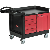 Trademaster Mobile Cabinets & Work Centres, 4 Drawers, 49" L x 26-1/4" W x 38" H, Black Nuna Depot Inc.