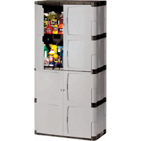 Heavy-Duty Cabinets, Plastic, 3 Shelves, 72" H x 36" W x 18" D, Mica and Charcoal Nuna Depot Inc.