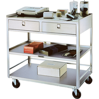 Stainless Steel Equipment Stands, 300 lbs. Capacity, Stainless Steel, 20"/20-1/8" x W, 35" x H, 37"/36-3/8" D, Knocked Down, 2 Drawers Nuna Depot Inc.