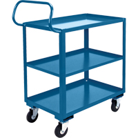 Chariot ergonomique &agrave; tablettes, 800 lb Capacit&eacute;, Acier, 26" la x 37" ha x 38" p, Bordure vers le haut Nuna Depot Inc.