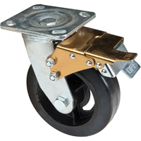 Mold-on Caster, Swivel with Brake, 6" (152.4 mm), Rubber, 550 lbs. (249 kg.) Nuna Depot Inc.