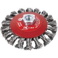 Knot Twisted Conical Bevel Brush, 6" Dia., 0.02" Fill, 5/8"-11 Arbor, Steel Nuna Depot Inc.