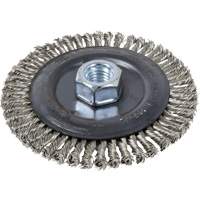 Stringer Bead Brush, 4" Dia., 0.022" Fill, 5/8"-11 Arbor, Stainless Steel Nuna Depot Inc.