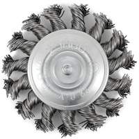 Shaft Mounted Knot Twisted Radial Brush, 3" Dia., 0.02" Fill, 1/4" Arbor, Stainless Steel Nuna Depot Inc.