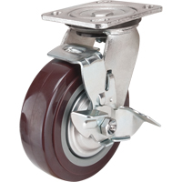 Caster, Swivel with Brake, 6" (152.4 mm), Polyurethane, 850 lbs. (385 kg.) Nuna Depot Inc.