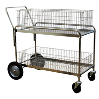 Chariot de bureau en treillis m&eacute;tallique pour le courrier, 250 lb Capacit&eacute;, Chrome, 23-3/4" p x 43" la x 38-1/2" h, Chrom&eacute; Nuna Depot Inc.
