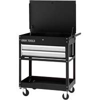 Utility Cart, 2 Drawers, 30-1/4" L x 19" W x 35-3/4" H, Black Nuna Depot Inc.