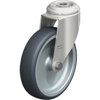 Roulette en &eacute;lastom&egrave;re thermoplastique acier inoxydable, Pivotant, Diam&egrave;tre 5" (127 mm), Capacit&eacute; 265 lb (120 kg) Nuna Depot Inc.