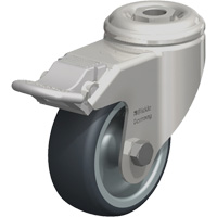 Roulette en &eacute;lastom&egrave;re thermoplastique acier inoxydable, Pivotant avec frein, Diam&egrave;tre 3-1/8" (79,5 mm), Capacit&eacute; 220 lb (100 kg) Nuna Depot Inc.