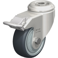 Roulette en &eacute;lastom&egrave;re thermoplastique acier inoxydable, Pivotant avec frein, Diam&egrave;tre 3-1/8" (79,5 mm), Capacit&eacute; 220 lb (100 kg) Nuna Depot Inc.