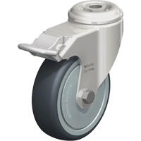 Stainless Steel Thermoplastic Elastomer Caster, Swivel with Brake, 4" (102 mm) Dia., 240 lbs. (108 kg.) Capacity Nuna Depot Inc.