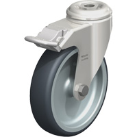 Roulette en &eacute;lastom&egrave;re thermoplastique acier inoxydable, Pivotant avec frein, Diam&egrave;tre 5" (127 mm), Capacit&eacute; 265 lb (120 kg) Nuna Depot Inc.