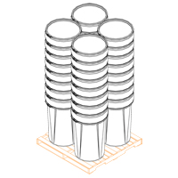 Nestable Polyethylene Drum, 55 US gal (45 imp. gal.), Open Top, Yellow Nuna Depot Inc.