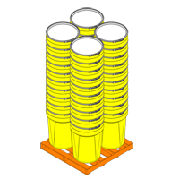 Nestable Polyethylene Drum, 30 US gal (25 imp. gal.), Open Top, Yellow Nuna Depot Inc.