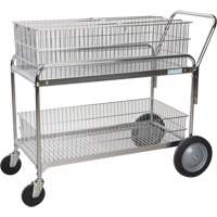 Chariot de bureau en treillis m&eacute;tallique pour le courrier, 250 lb Capacit&eacute;, Chrome, 23" p x 42" la x 38" h, Chrom&eacute; Nuna Depot Inc.