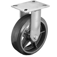 Roulette robuste avec plaque, Pivotant, 6" (152,4 mm), Caoutchouc, 450 lb (204 kg) Nuna Depot Inc.