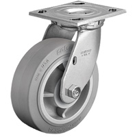 Plate Caster, Swivel, 4" (101.6 mm), Rubber, 225 lbs. (102 kg.) Nuna Depot Inc.