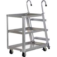 Stockpicker Truck, Aluminum, 21-7/8" W x 40" D, 3 Shelves, 660 lbs. Capacity Nuna Depot Inc.