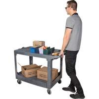 Chariot utilitaire pour l'entretien avec tablette plate, 2 tiers, 25-1/4" x 32-1/4" x 44", Capacit&eacute; 550 lb Nuna Depot Inc.