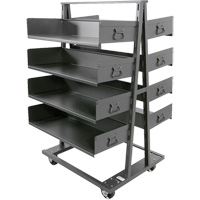 Double-Sided Heavy Duty A-Frame Cart with 8 Large Trays, 38" x 30" x 63", 2500 lbs. Capacity Nuna Depot Inc.