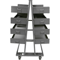 Double-Sided Heavy Duty A-Frame Cart with 8 Large Lipped Trays, 38" x 30" x 63", 2500 lbs. Capacity Nuna Depot Inc.