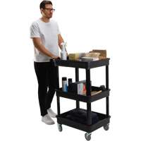 Chariot utilitaire avec tablette &agrave; bordure profonde, 3 tiers, 19" x 39-1/2" x 28-1/4", Capacit&eacute; 330 lb Nuna Depot Inc.