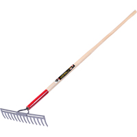 Pro Double Back Level Rake, Ashwood Handle, 13-3/4" W, Tempered Steel Blade, 14 Tines Nuna Depot Inc.