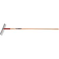 Level Rake, Wood Handle, 14-3/4" W, Tempered Steel Blade, 16 Tines Nuna Depot Inc.