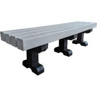 Park Bench, Recycled Plastic, 72" L x 17" W x 17" H, Grey Nuna Depot Inc.