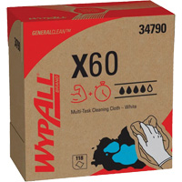 WypAll&reg; X60 Wipers, All-Purpose, 16-3/4" L x 8-3/8" W Nuna Depot Inc.