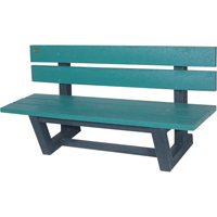 Outdoor Park Benches, Recycled Plastic, 60" L x 22-13/16" W x 29-13/16" H, Green Nuna Depot Inc.