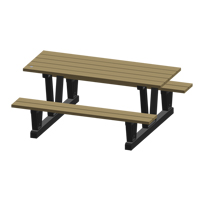 Recycled Plastic Outdoor Picnic Tables, 72" L x 60-5/16" W, Sand Nuna Depot Inc.