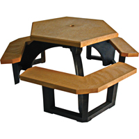 Recycled Plastic Hexagon Picnic Tables, 78" L x 78" W, Cedar Nuna Depot Inc.