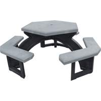 Recycled Plastic Hexagon Picnic Tables, 78" L x 78" W, Grey Nuna Depot Inc.